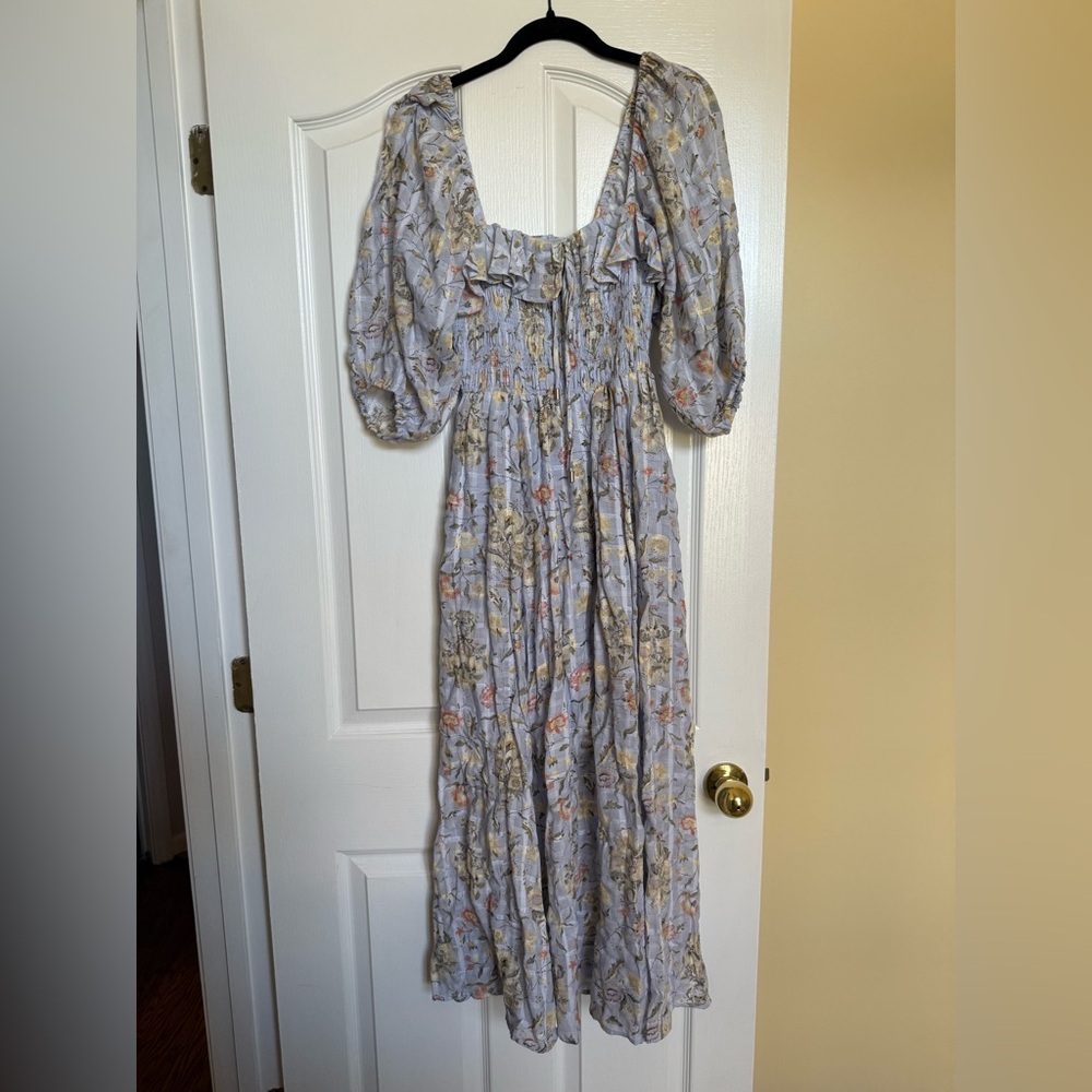 Free People Floral Long Sleeve Dress - lavender